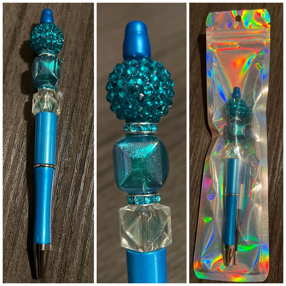 Blue Beaded Pen